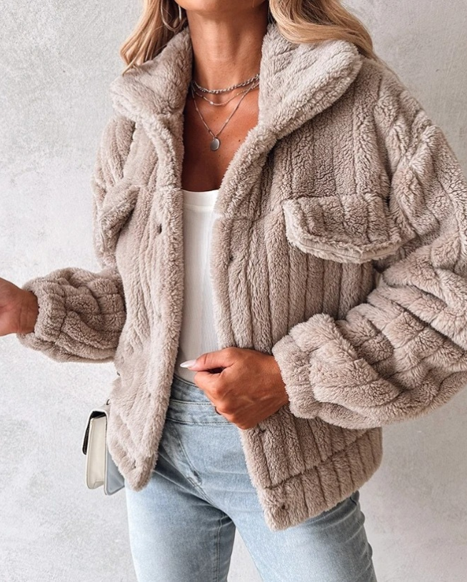 EB | Warmer Damen-Teddy-Mantel Kurz