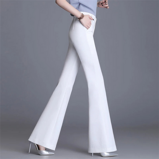 EB | Elegante Enganliegende Hohe Taille Flared Hosen