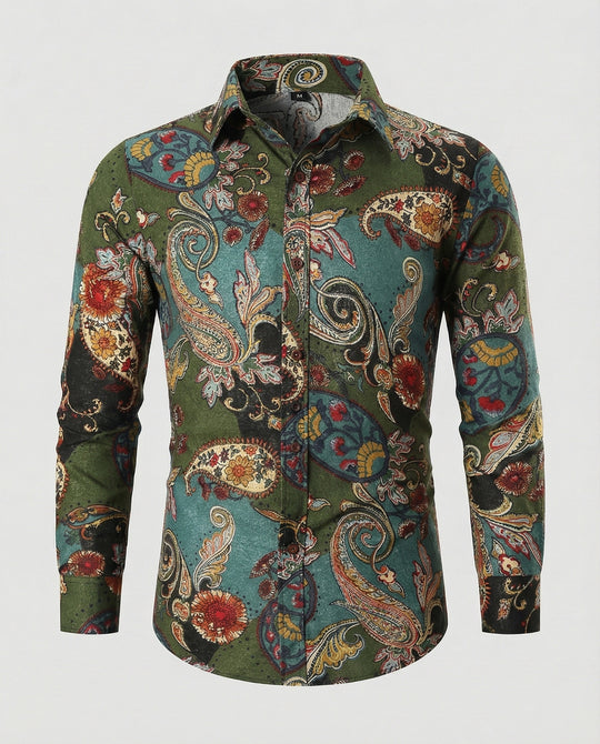 Herren Langarmhemd mit Paisleymuster | EB