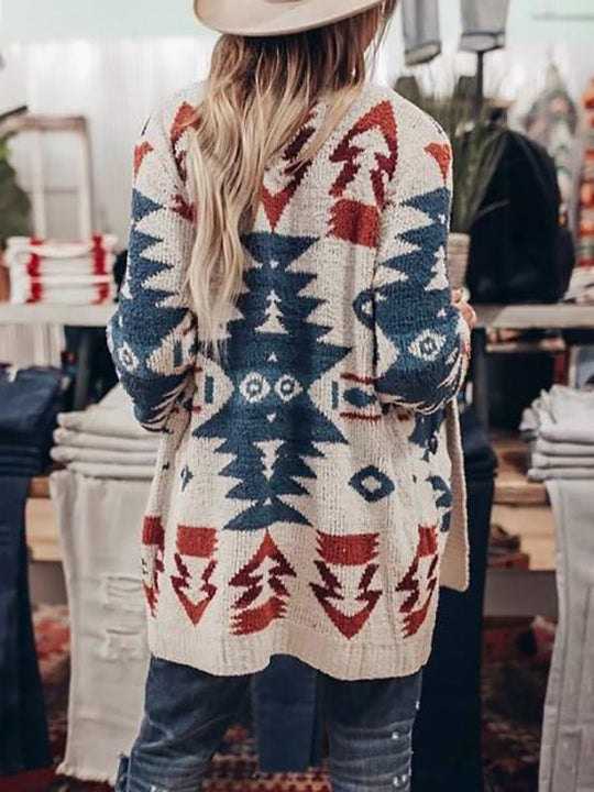 EB | Boheme Cardigan mit Ethnischem Muster Weich und Warm Einzigartiges Design