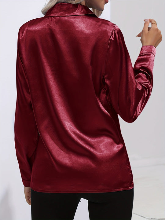 EB | Damen Elegante Satinbluse