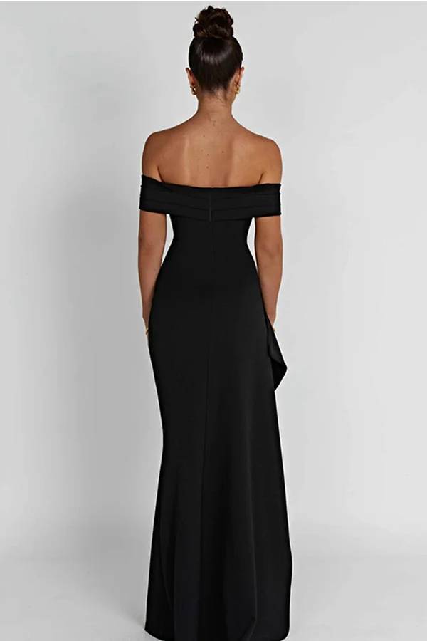 EB | Sexy Lady Off Shoulder Hoher Schlitz Maxi Kleid