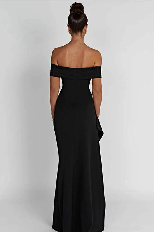 EB | Sexy Lady Off Shoulder Hoher Schlitz Maxi Kleid