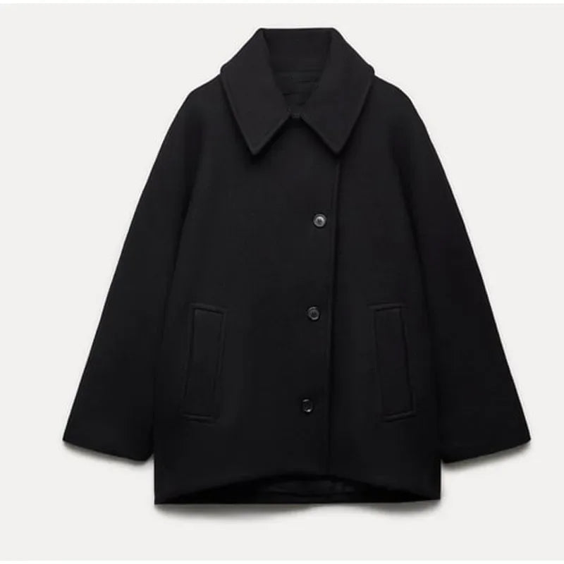 EB | Übergröße Jacke mit Umschlagkragen und Seitentaschen