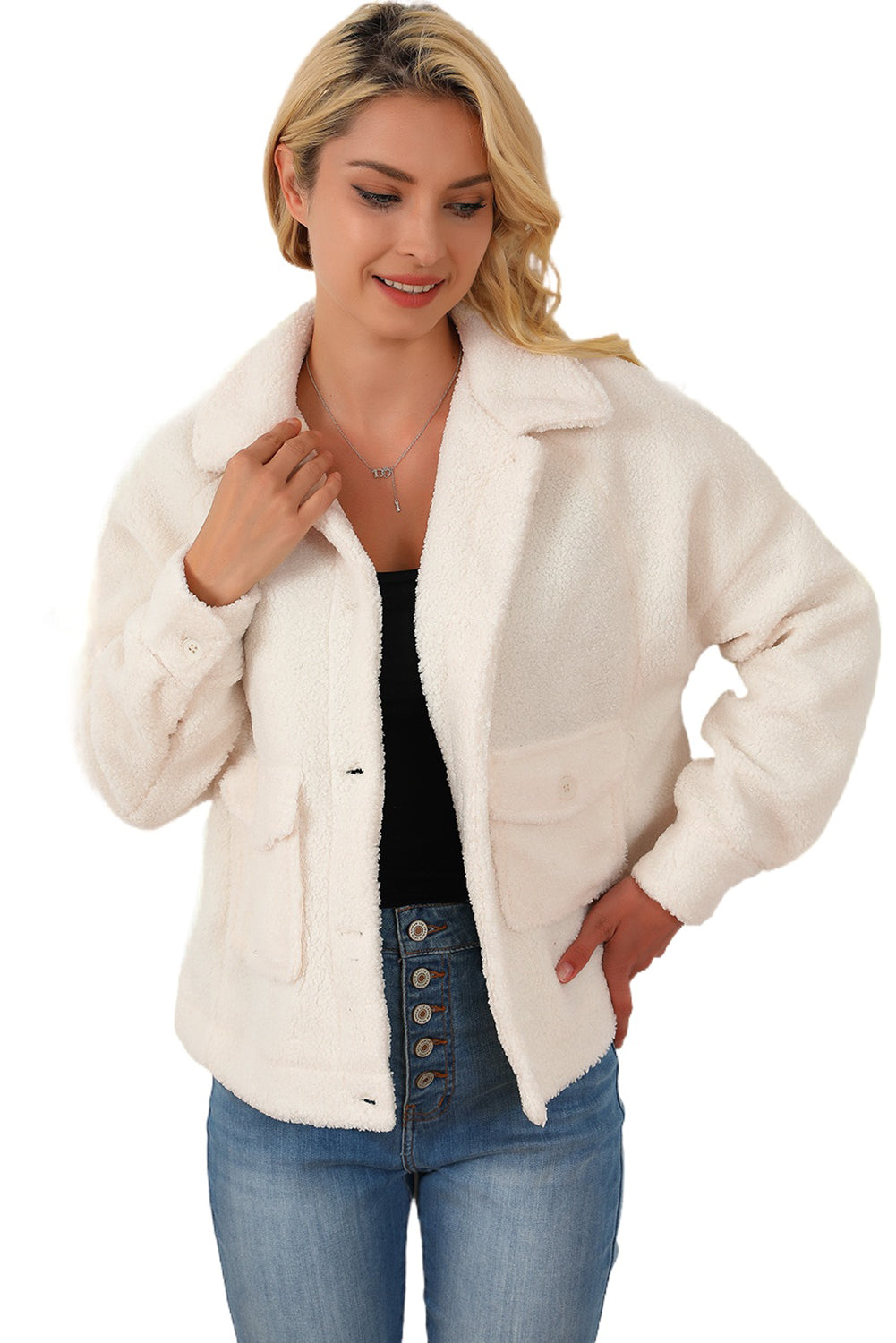EB | Weiche Teddyjacke mit Taschen Komfortabel und Trendy Perfekt für Den Alltag