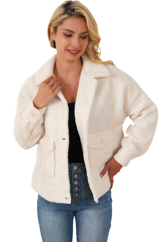 EB | Weiche Teddyjacke mit Taschen Komfortabel und Trendy Perfekt für Den Alltag