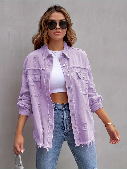 EB | Zerrissene Denimjacke in Übergröße