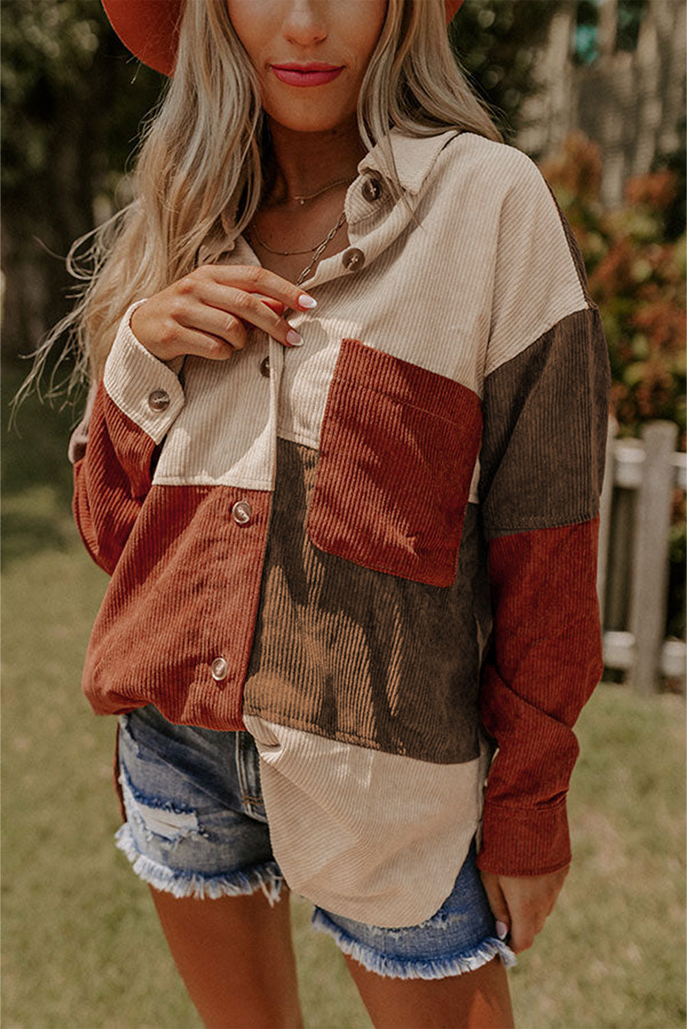EB | Patchwork Hemdjacke Weich und Trendy Perfekt für Entspannte Tage