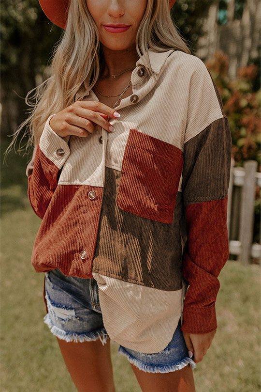 EB | Patchwork Hemdjacke Weich und Trendy Perfekt für Entspannte Tage