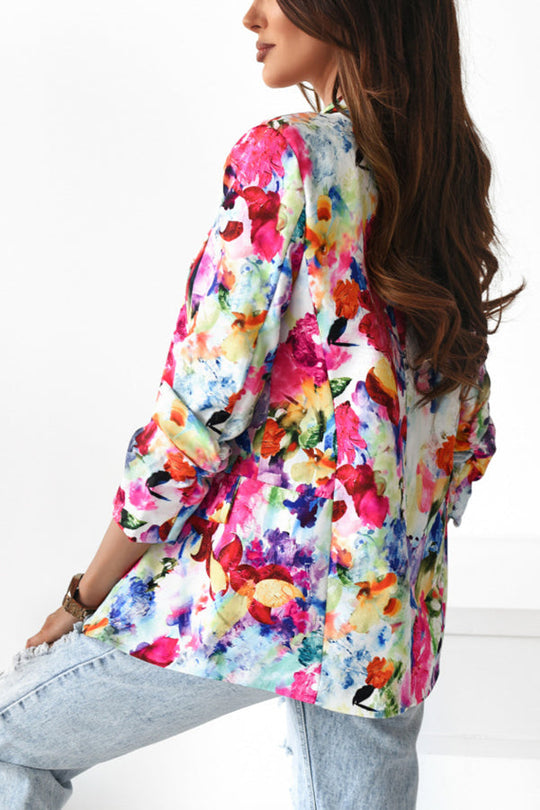 EB | Freie und Echte Florale Revers Freizeitanzug Blazer