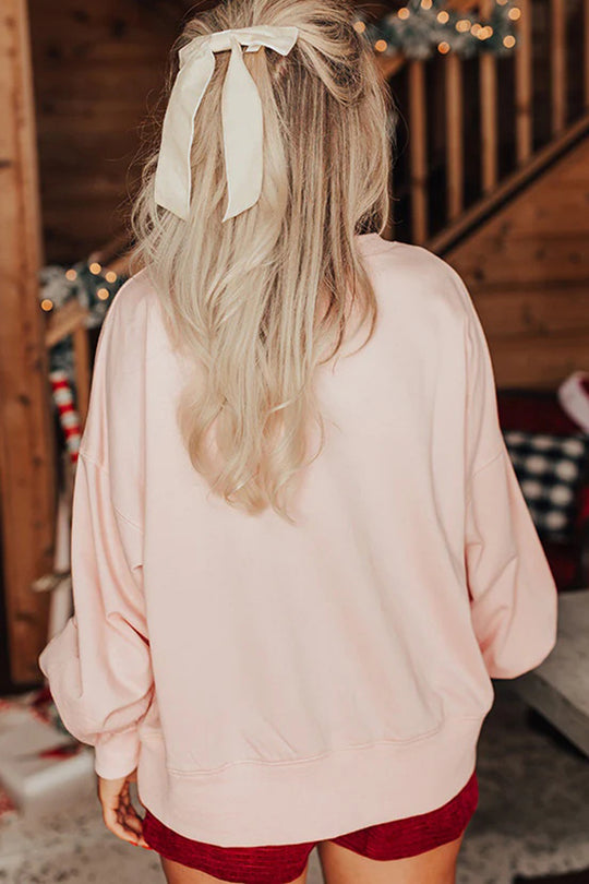 EB | Weihnachtsmann Pailletten Lässiges Lockeres Sweatshirt
