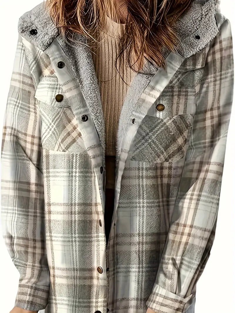 EB | Winter Karierte Zip Jacke