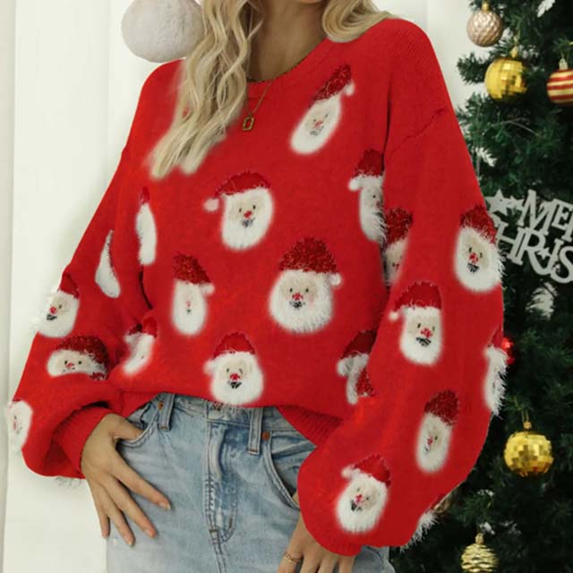 EB | Weihnachtlicher Strickpullover mit Rentiermotiv