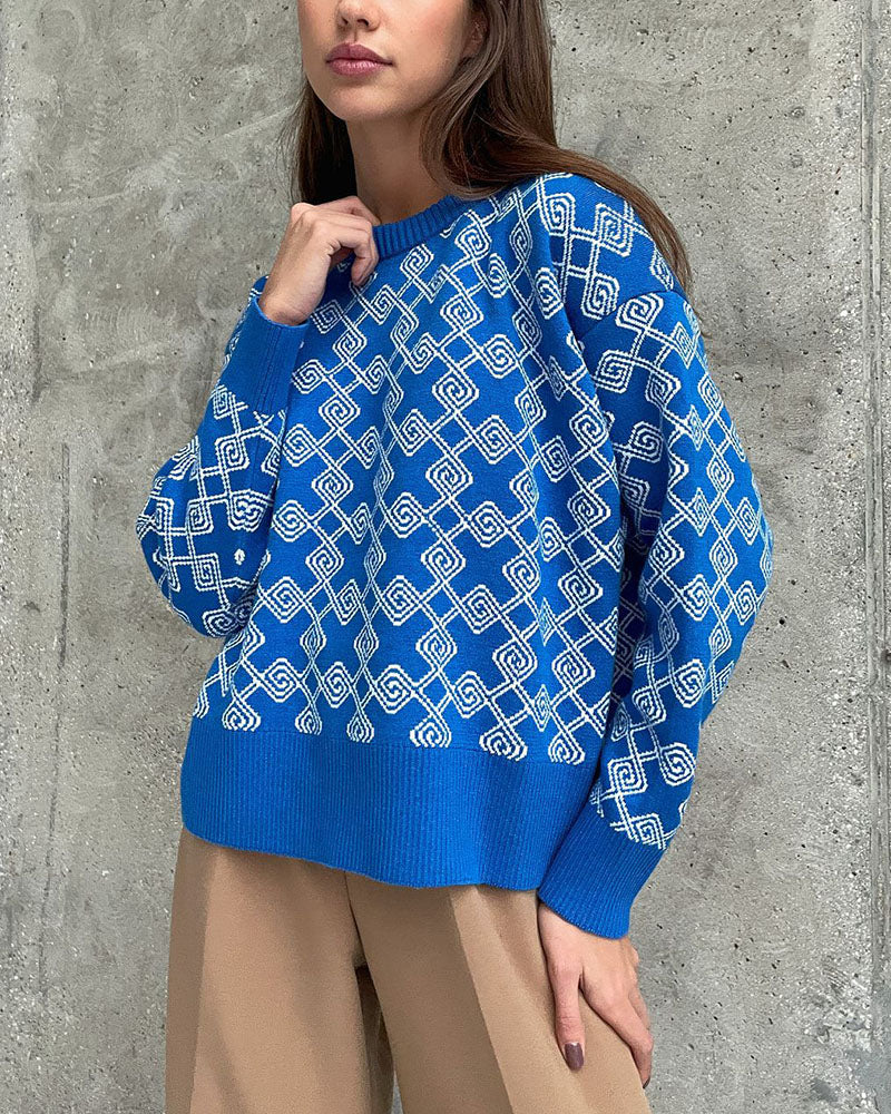 EB | Muster Strickpullover Weich und Trendy Statement-look