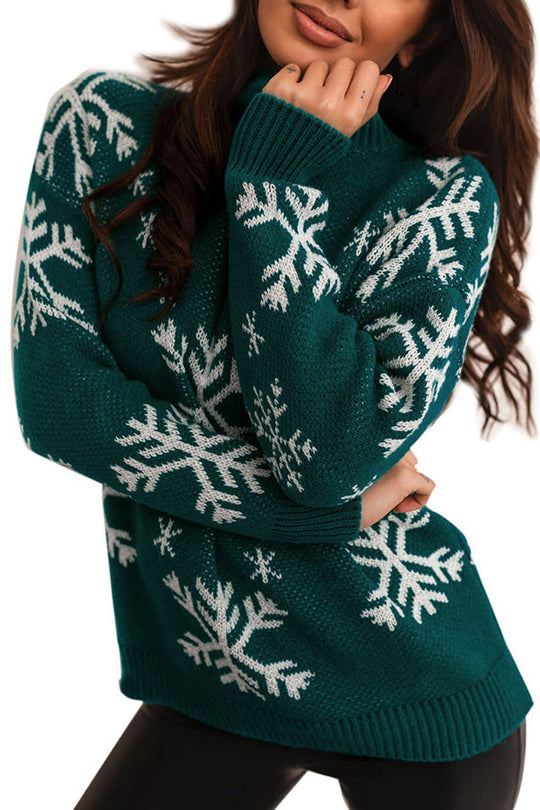 EB | Rollkragen Weihnachtsdruck Strickpullover