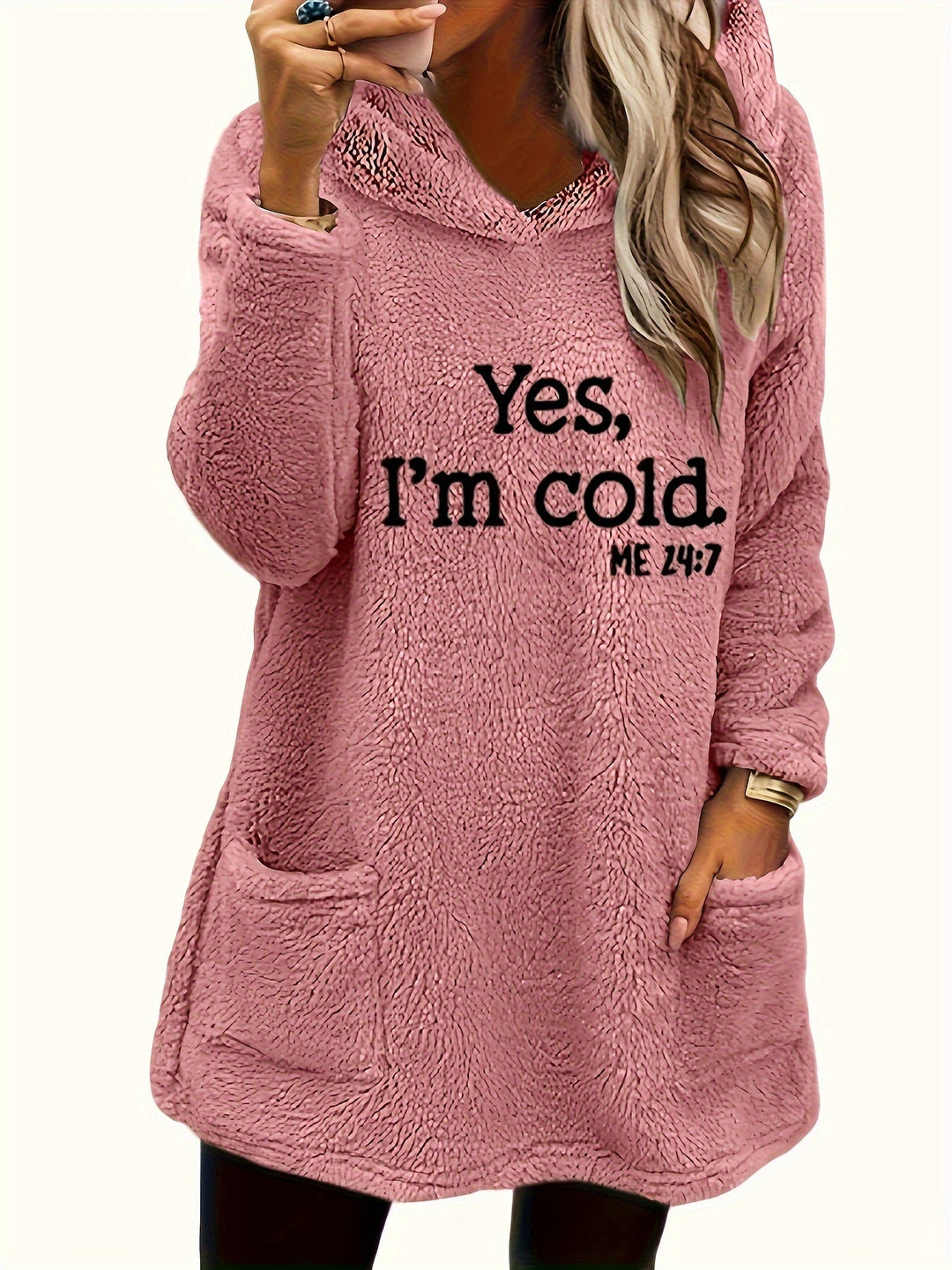 EB | Langer Hoodie mit Print Fleece Wärme und Komfort