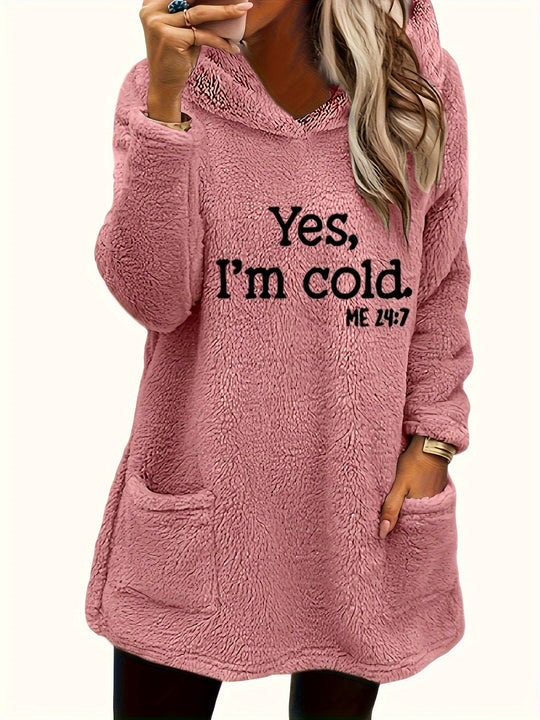 EB | Langer Hoodie mit Print Fleece Wärme und Komfort