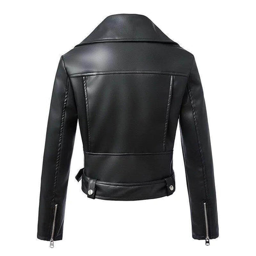 EB | Damen Kunstleder Bikerjacke mit Gürtel