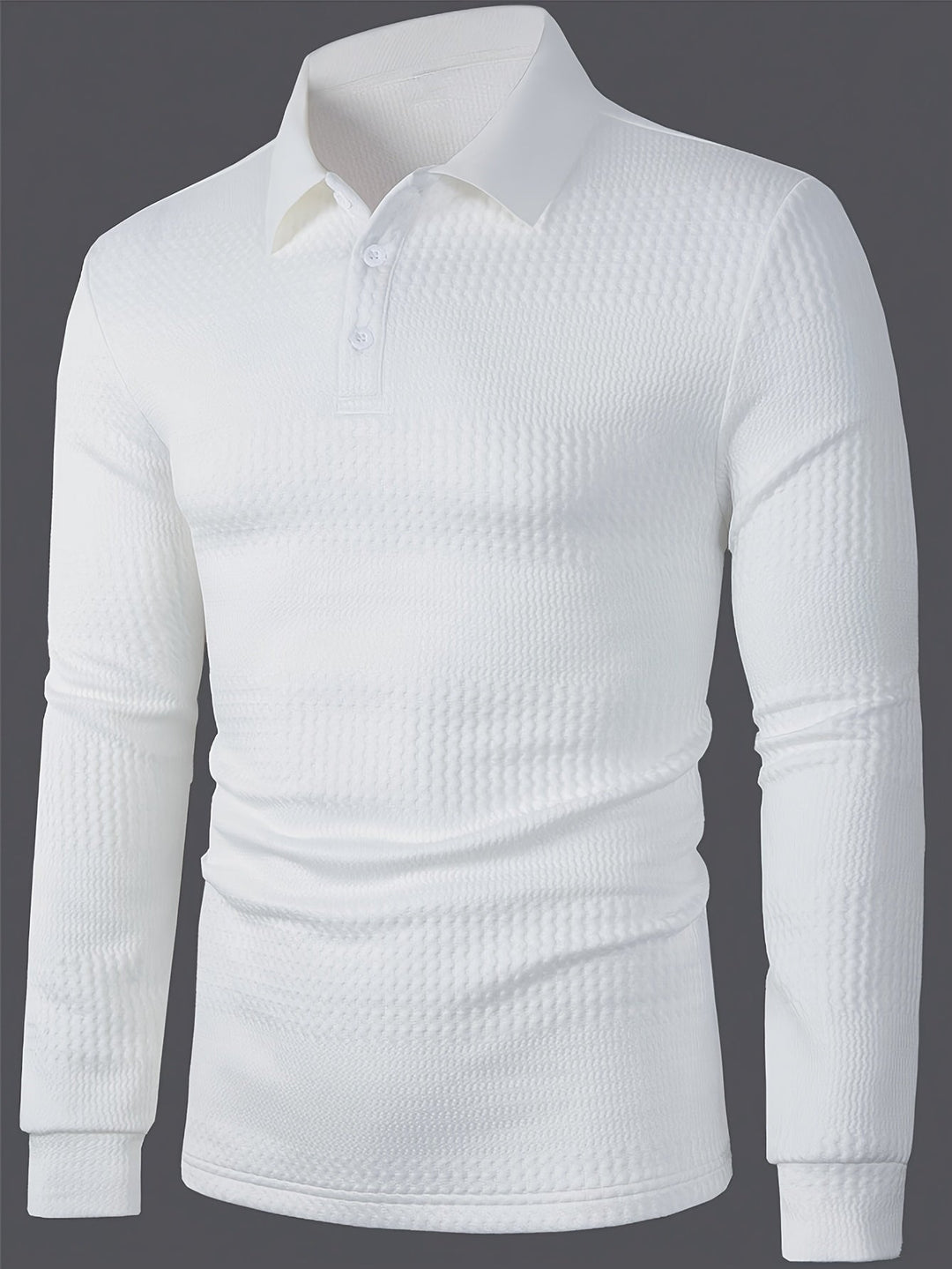 EB | Elegante Langärmelige Polo Texturiertes Design Stilvoll und Komfortabel
