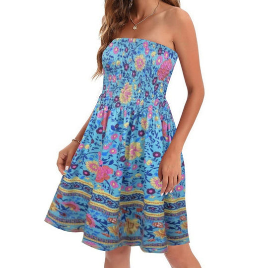 EB | Bedrucktes Strandurlaub sexy Tube Top Kleid