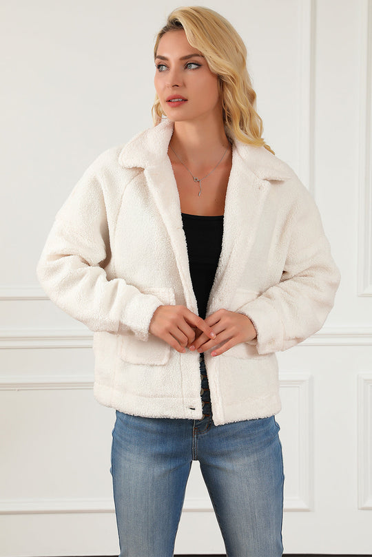 EB | Weiche Teddyjacke mit Taschen Komfortabel und Trendy Perfekt für Den Alltag
