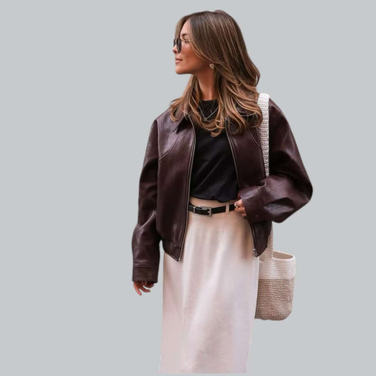 EB | Unisex Vintage Stil Lederlook Jacke