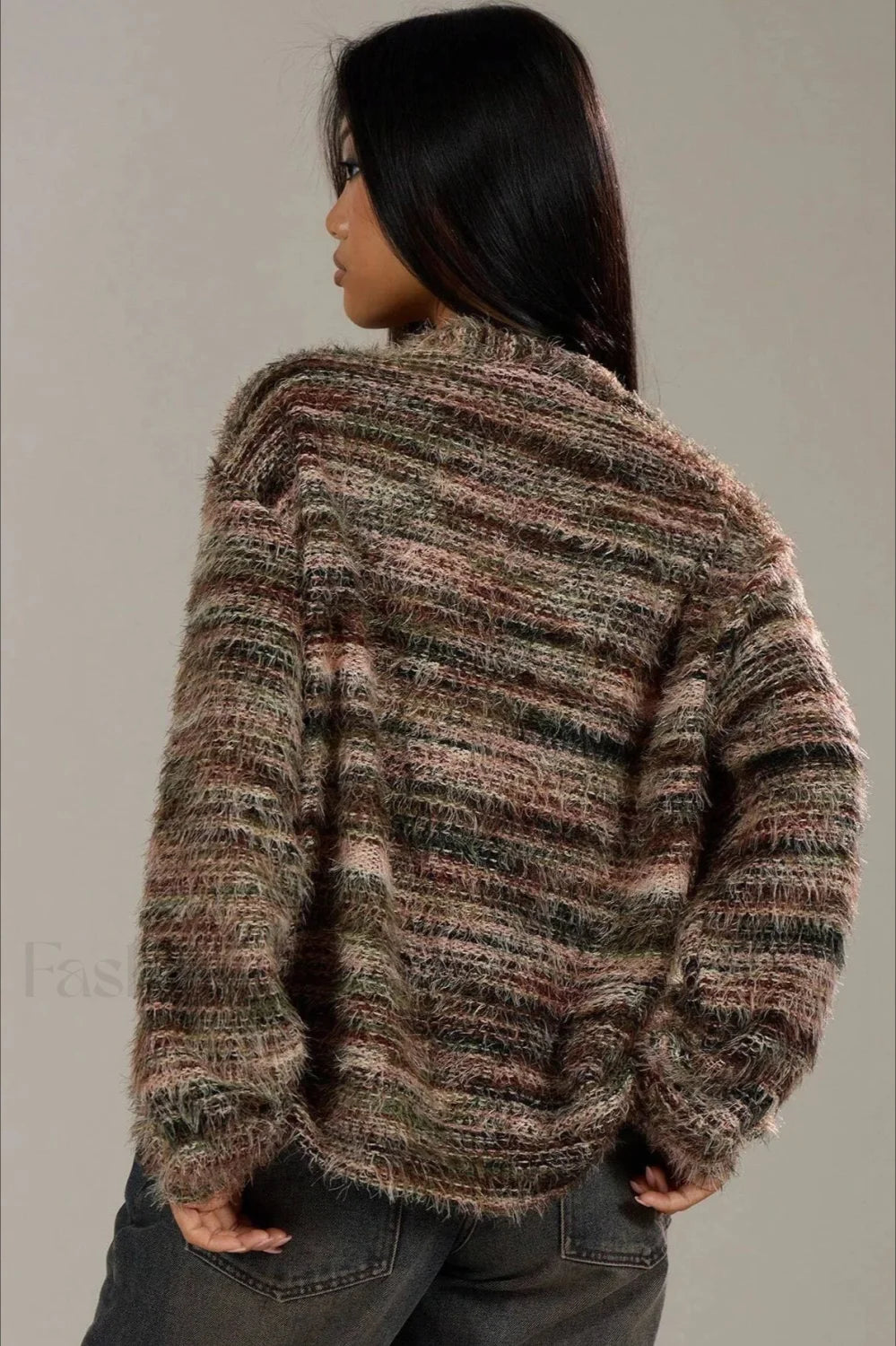 EB | Gemütlicher Vintage Gestreifter Cardigan mit V-Ausschnitt