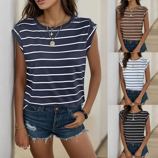 EB | Ärmelloses gestreiftes T-Shirt Frauen