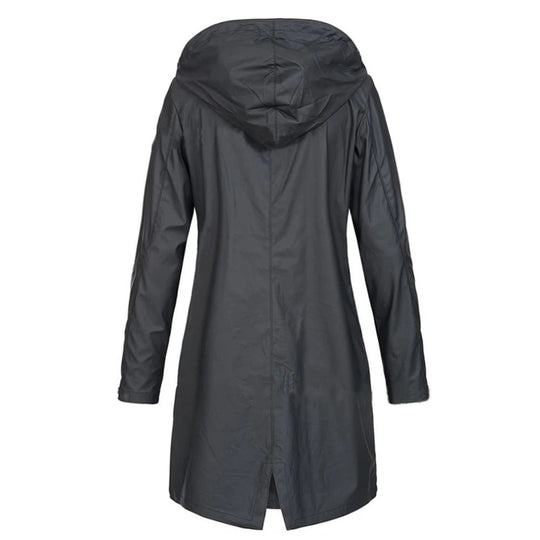 EB | Damen Langer Herbstmantel mit Hohem Kragen & Knopfleiste