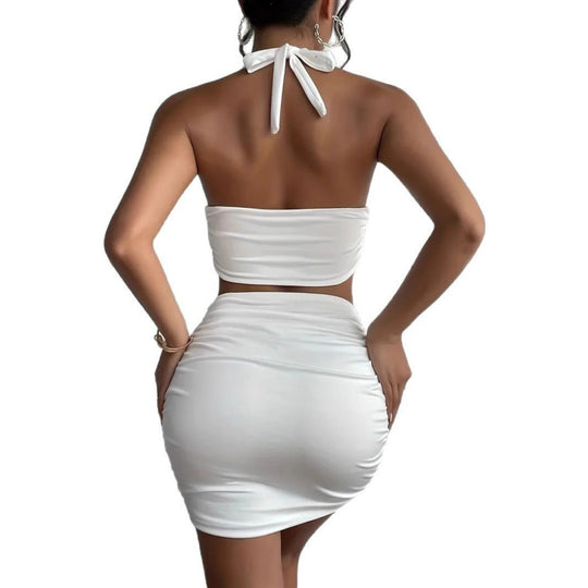 EB | Ärmelloses Neck Tube Top Weste Hip Wrap Set