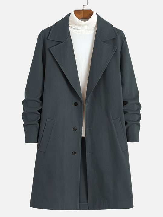 EB | Elegante Lange Jacke Polyester und Wolle Klassisch und Warm