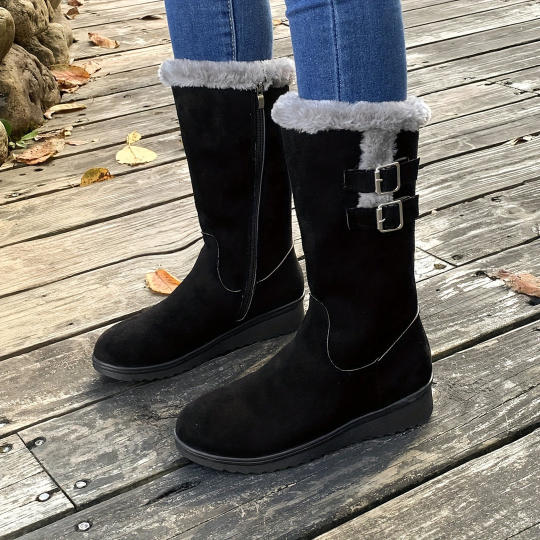 EB | Verstärkte Samt Mittelrohr Schnee Stiefel