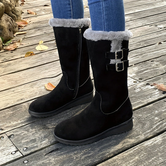 EB | Verstärkte Samt Mittelrohr Schnee Stiefel
