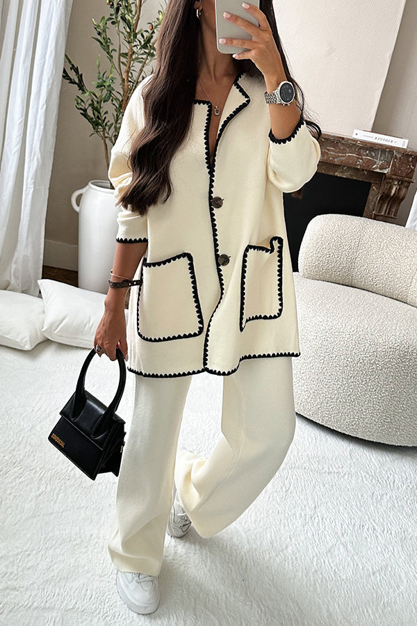 EB | Zu Stil Edge Dekorierte Tasche Lockere Mode Jacke