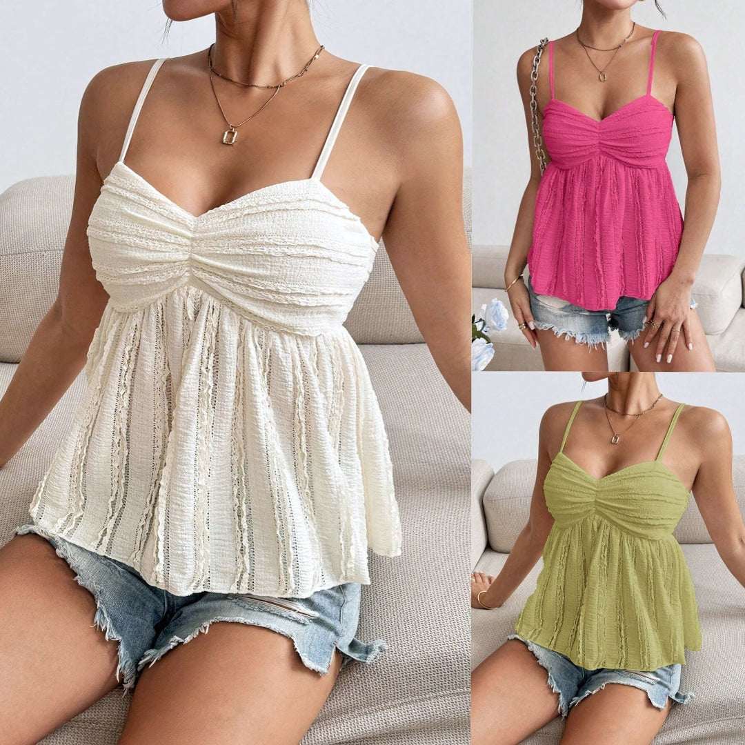 EB | Chiffon-Spitzen-Hosenträger-Top