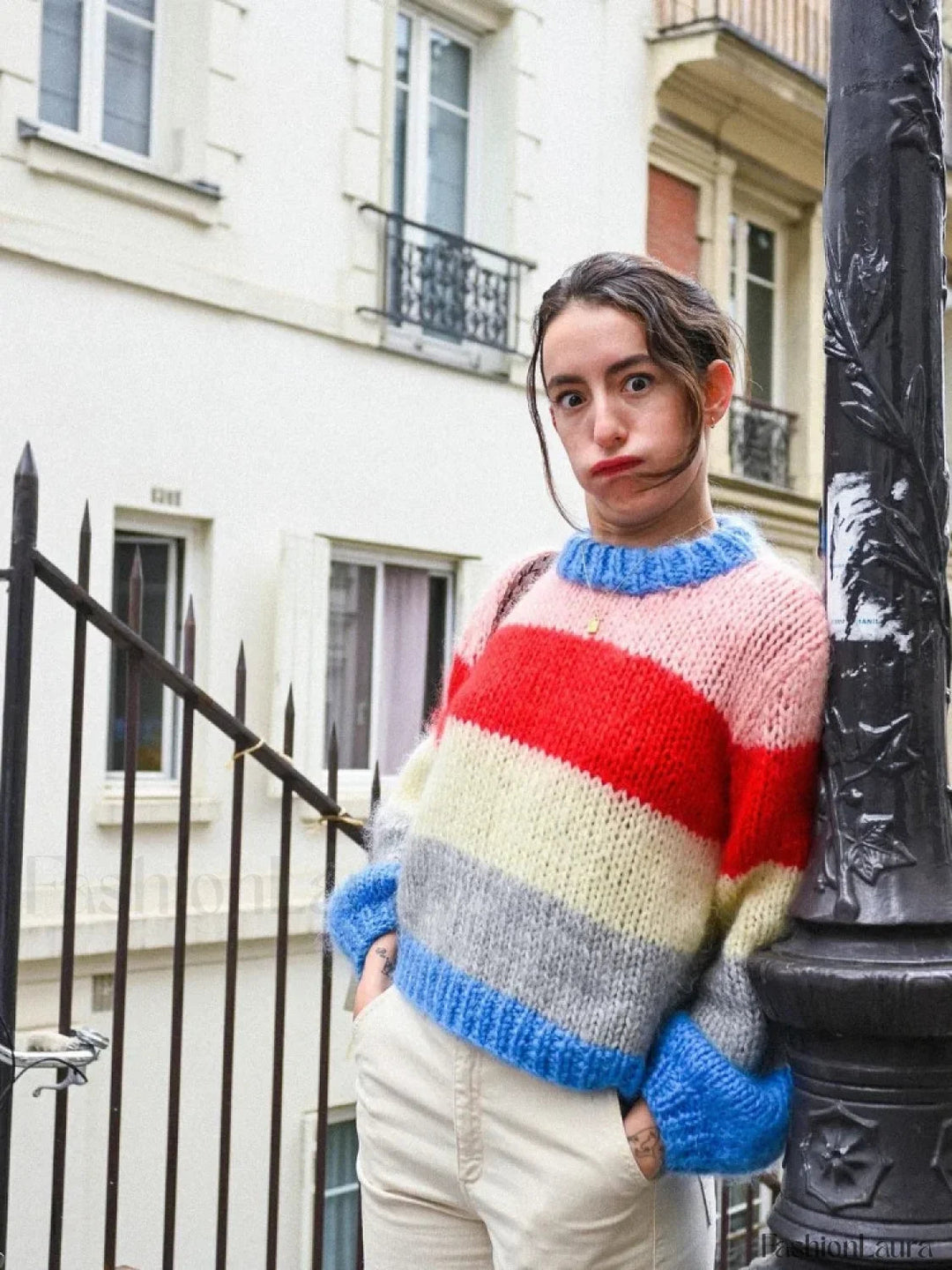 EB | Bunter Gestreifter Strickpullover für Lässig Schicke Looks