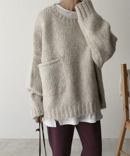 EB | Übergroßer Strickpullover mit Tasche