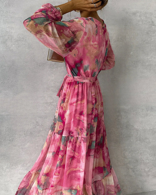 EB | Elegantes Kleid mit Print und Plissiertem Rock