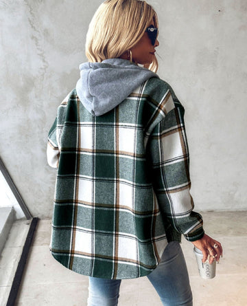 EB | Gemütlicher Kariert Hoodie mit Kordelzug für Frauen