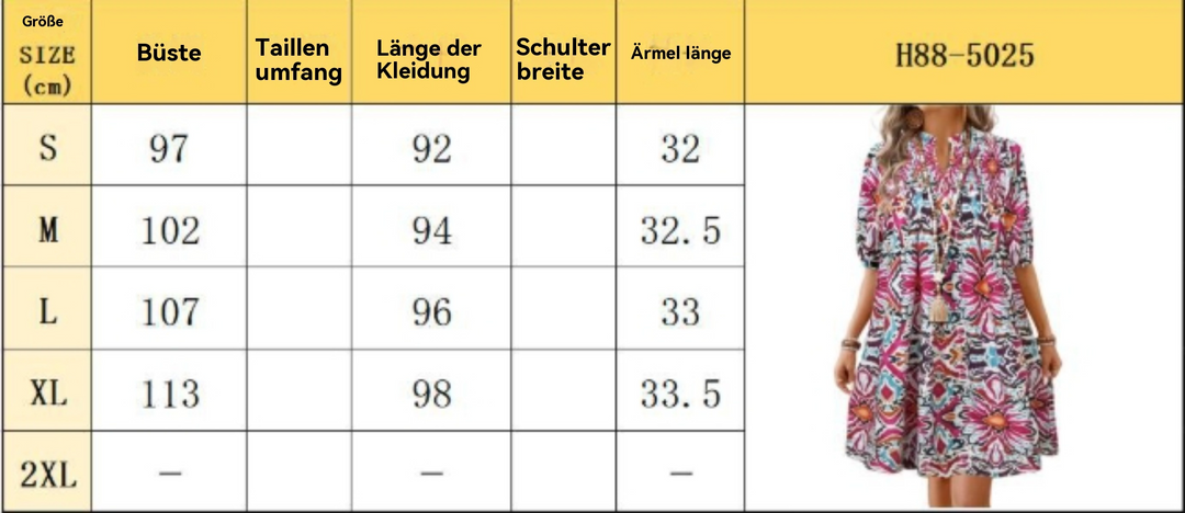 EB | Bohemian Women 's Fashion Bedrucktes Kleid mit V-Ausschnitt