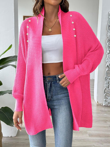EB | Elegante, lockere Strickjacke mit langen Ärmeln und offener Vorderseite
