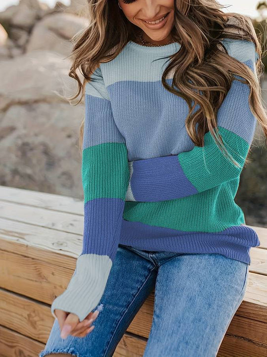EB | Stilvoll Gestreifter Strickpullover für Frauen