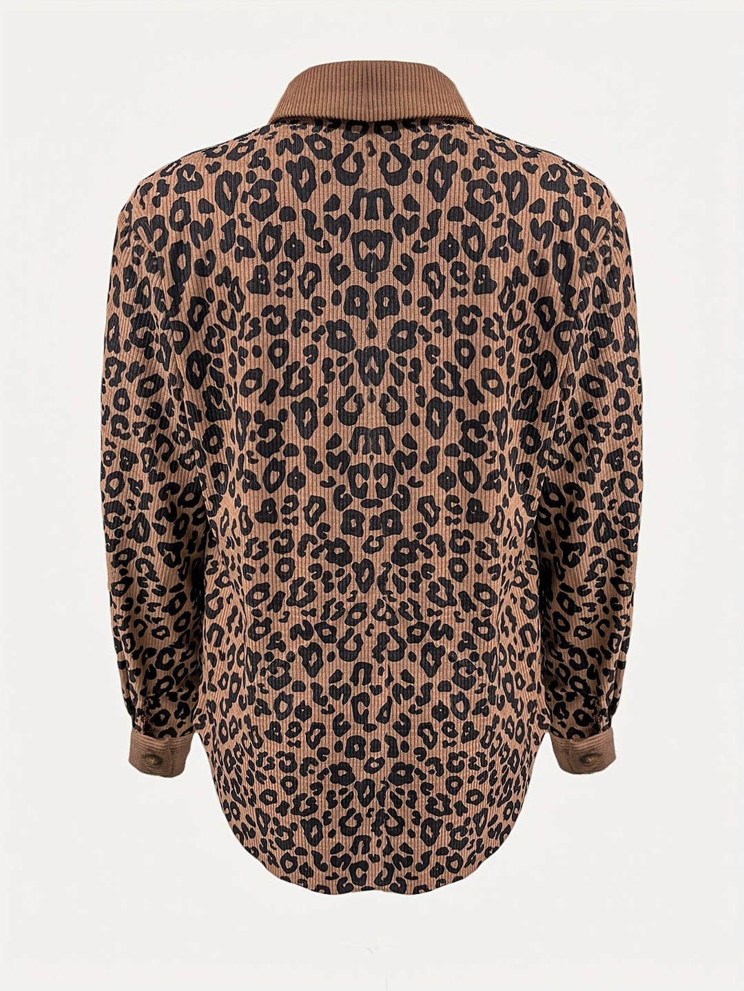 EB | Leopardenmuster Langhe Hemdbluse Polyester Stilvoll und Trendy