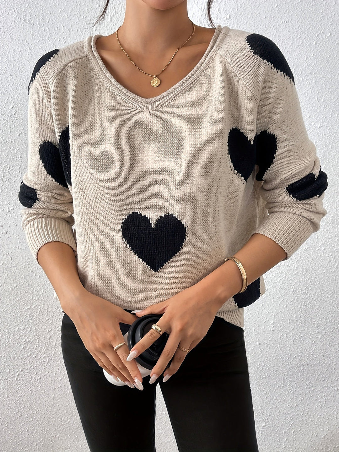 EB | Pullover mit Herzmuster für romantischen Winterstil