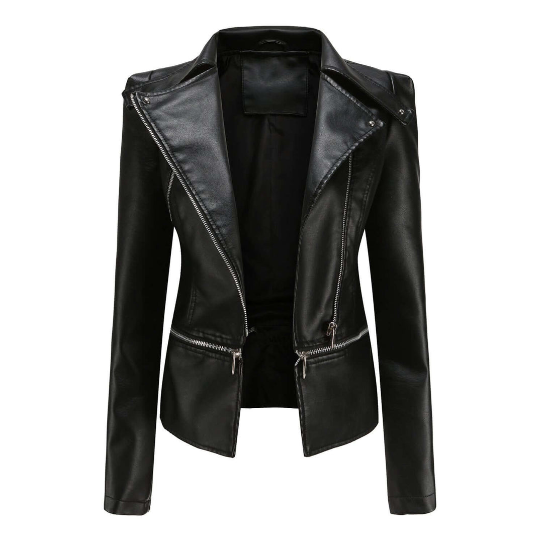 EB | Damen Slim Fit PU-Leder Motorradjacke