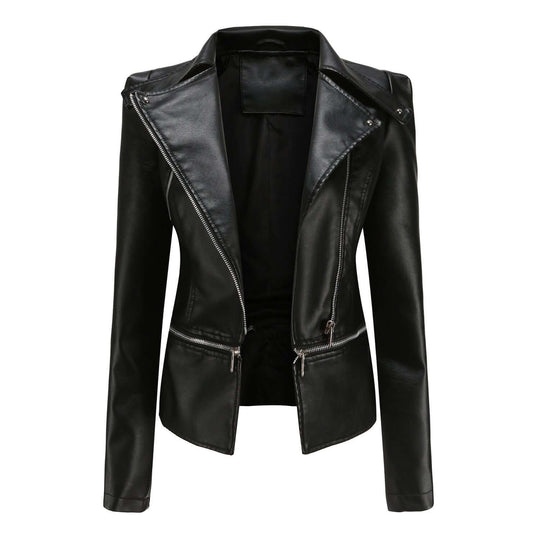 EB | Damen Slim Fit PU-Leder Motorradjacke