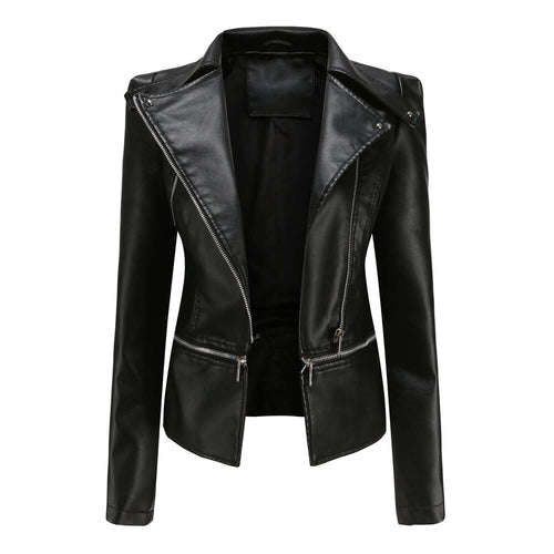 EB | Damen Slim Fit PU-Leder Motorradjacke