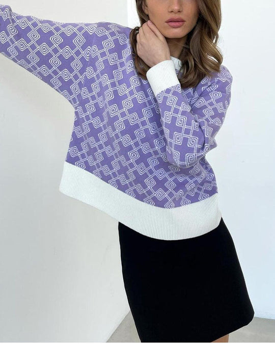 EB | Muster Strickpullover Weich und Trendy Statement-look