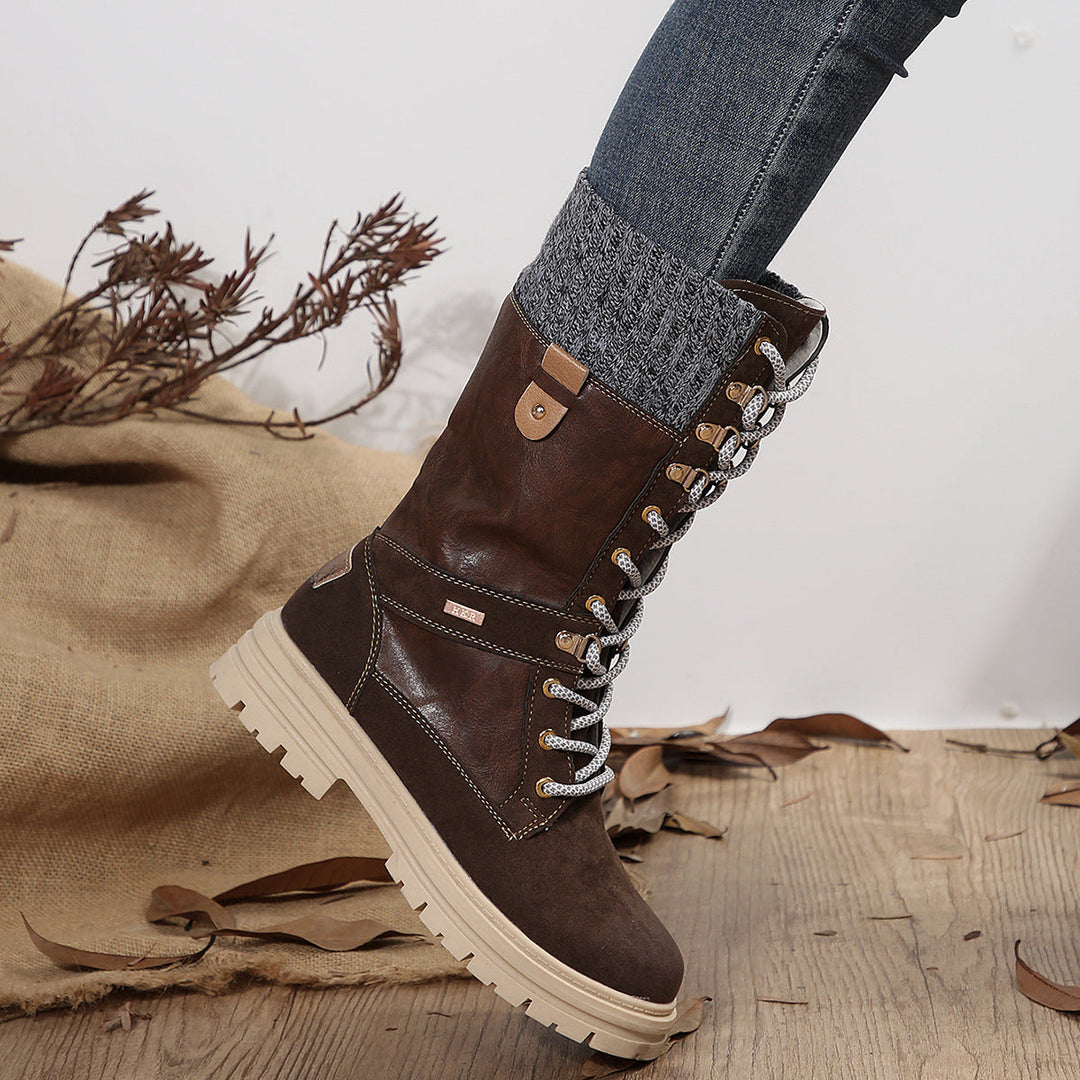 Elegante Hohe Damen Winterstiefel EB