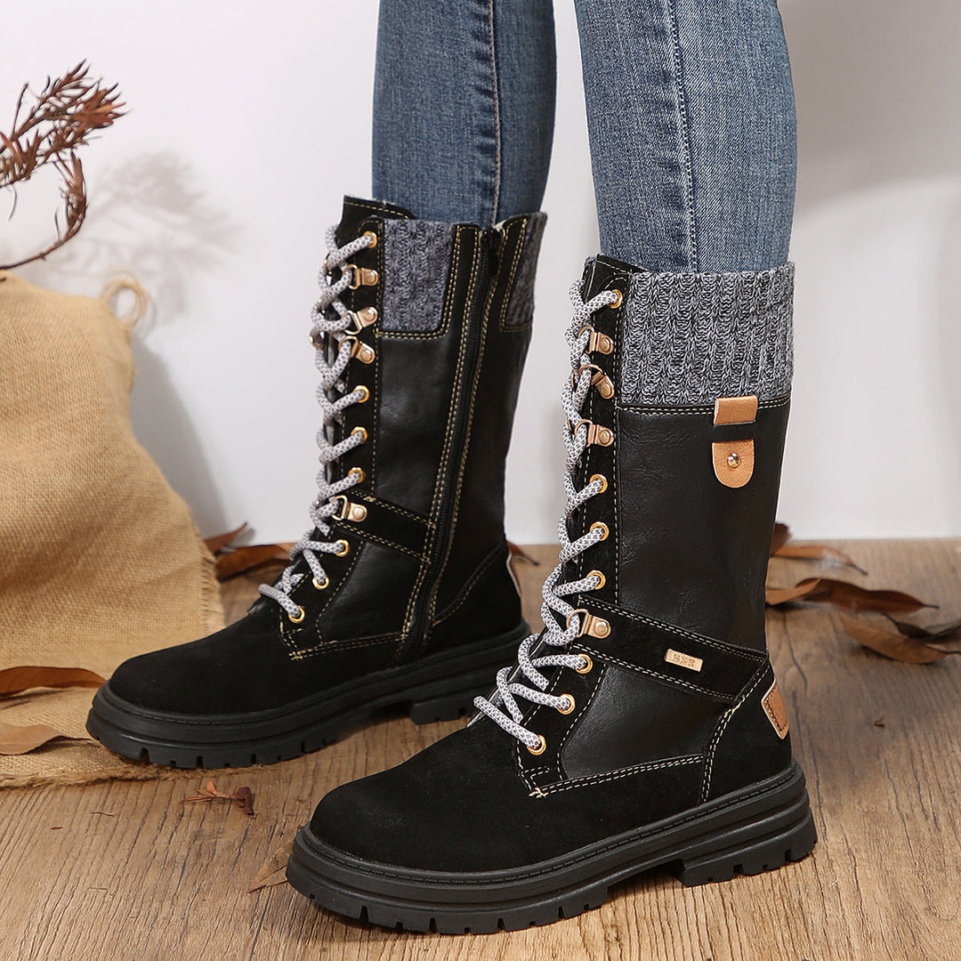 Elegante Hohe Damen Winterstiefel EB
